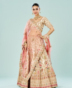Enchanting Cream Bridal Lehenga
